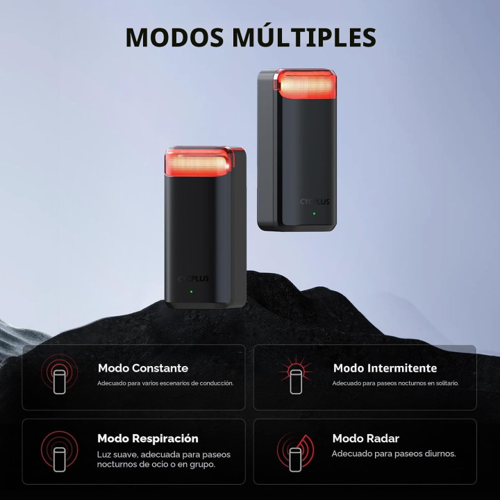 CYCPLUS Luz traseira de bicicleta com radar