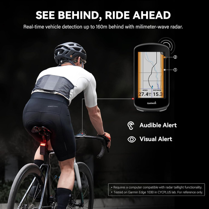 CYCPLUS Luz traseira de bicicleta com radar