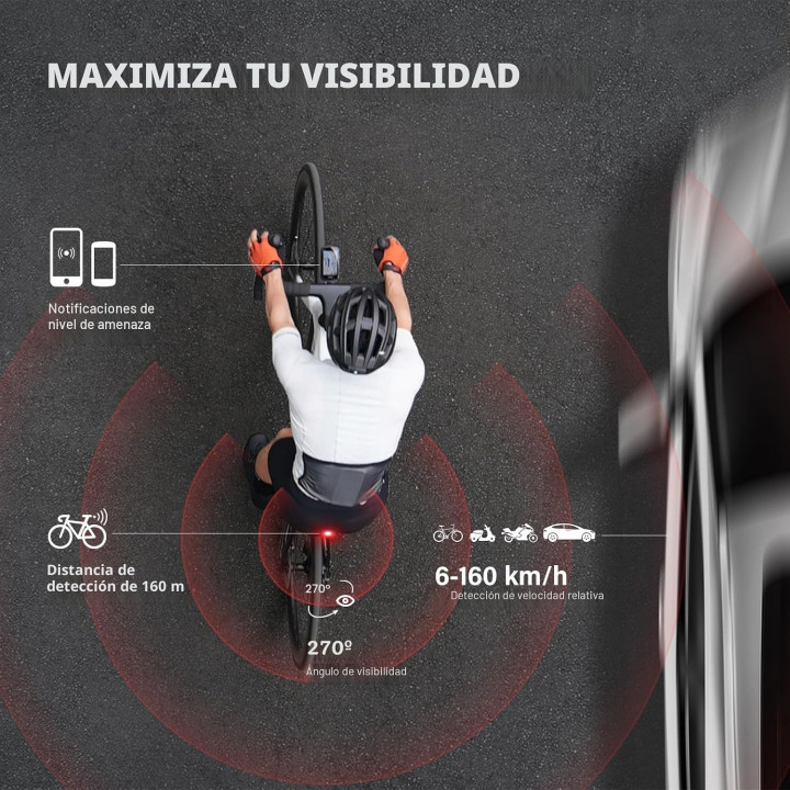 CYCPLUS Luz traseira de bicicleta com radar