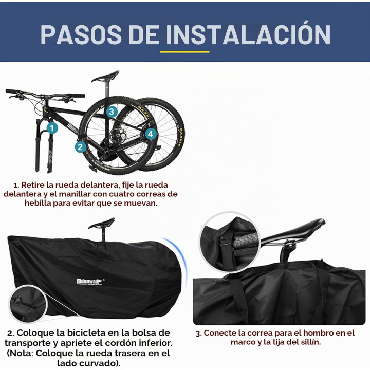Rhinowalk bolsa de transporte para bicicleta