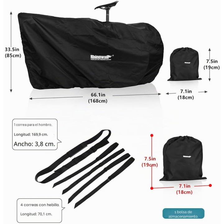 Rhinowalk bolsa de transporte para bicicleta